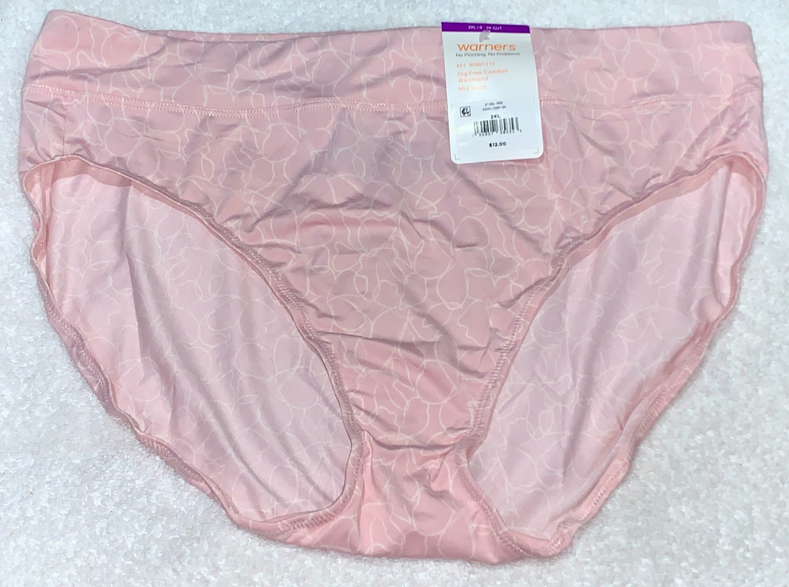 WARNERS No Pinching No Problems Tailored Pink Wh Hi Cut Panty Women S M L XL 2XL