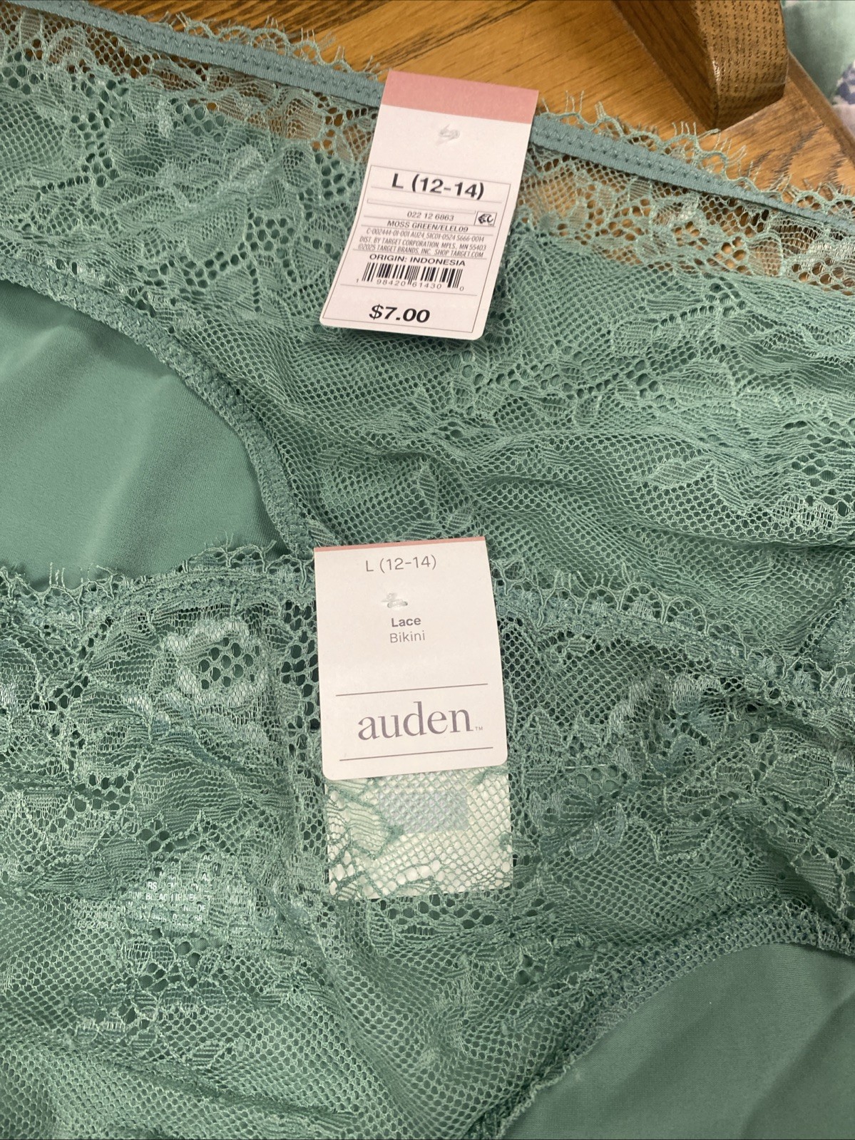 Parade & Auden Women’s Briefs Mid-Rise in Wet Cherry/Balloon – Lace Size L 12-14