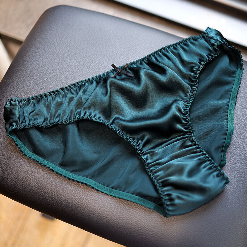Womens New Silk Panties Hipsters Knickers Undies Drawers Underpants Bow Deco