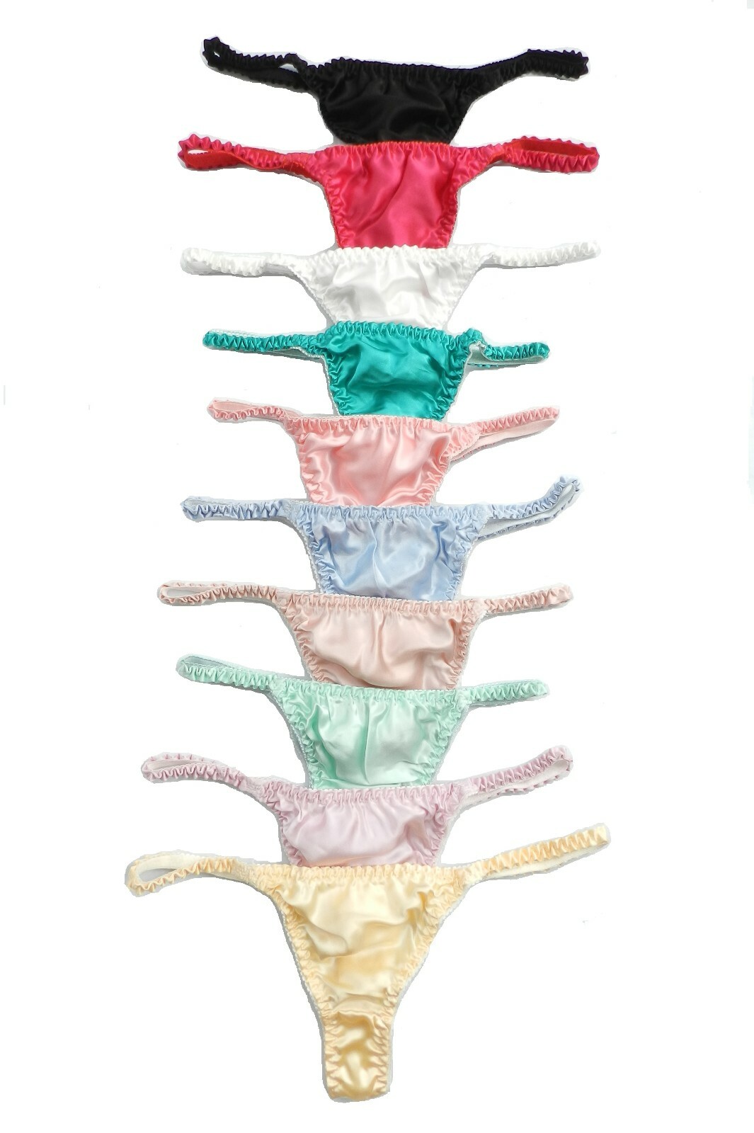 6 Pairs/lot 100% Pure Silk Women’s String Thong Panties Size S To 2XL Briefs