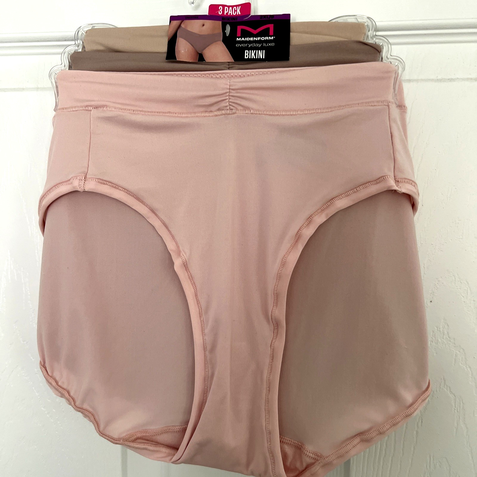 NEW 3 Pack Maidenform Everyday Luxe Bikini Panties 2XL/9 Multi-Color DM3TBK