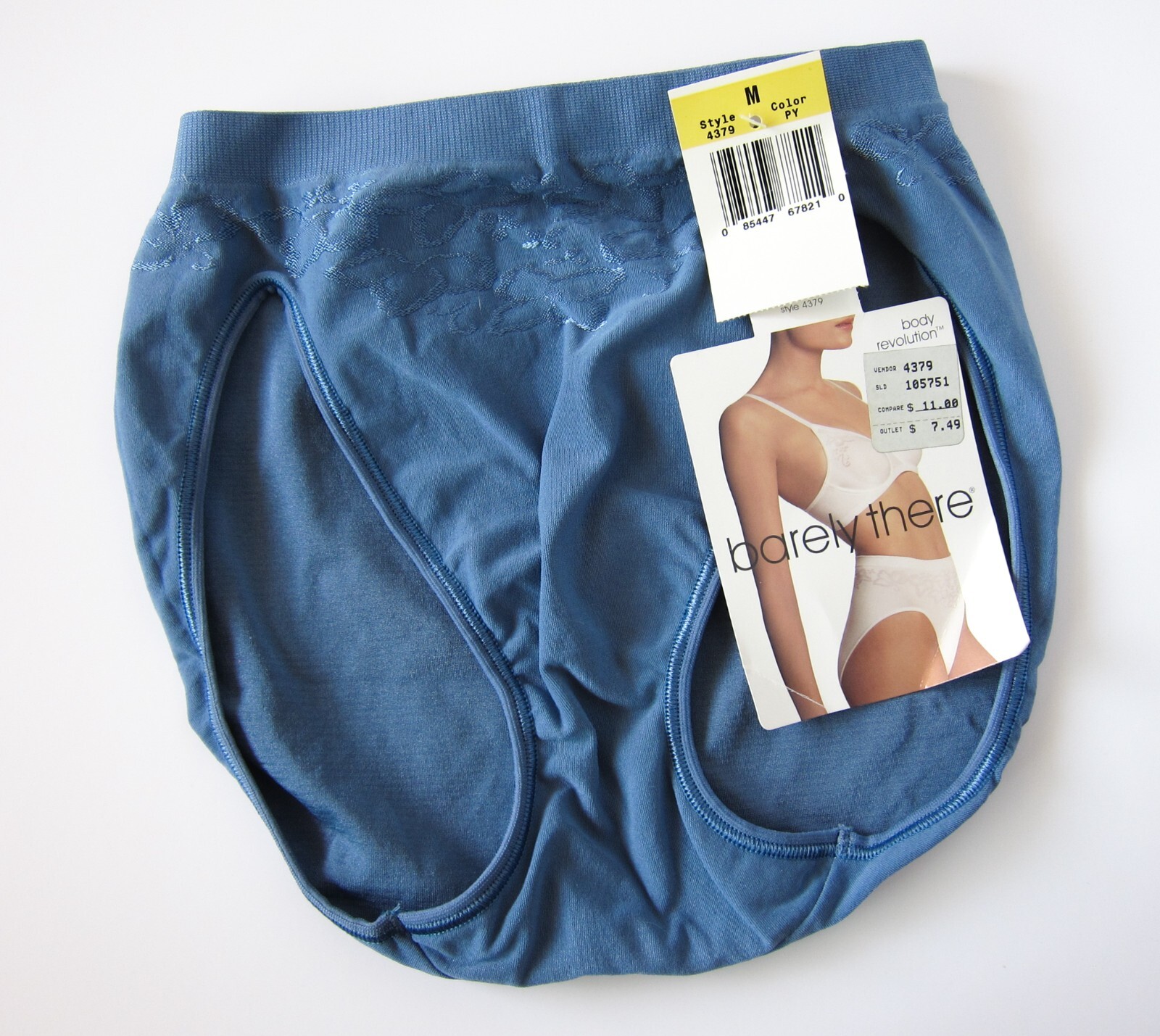 NEW Barely There VTG Y2K 00s Soft Stretch High Cut Brief Panty Sz MEDIUM