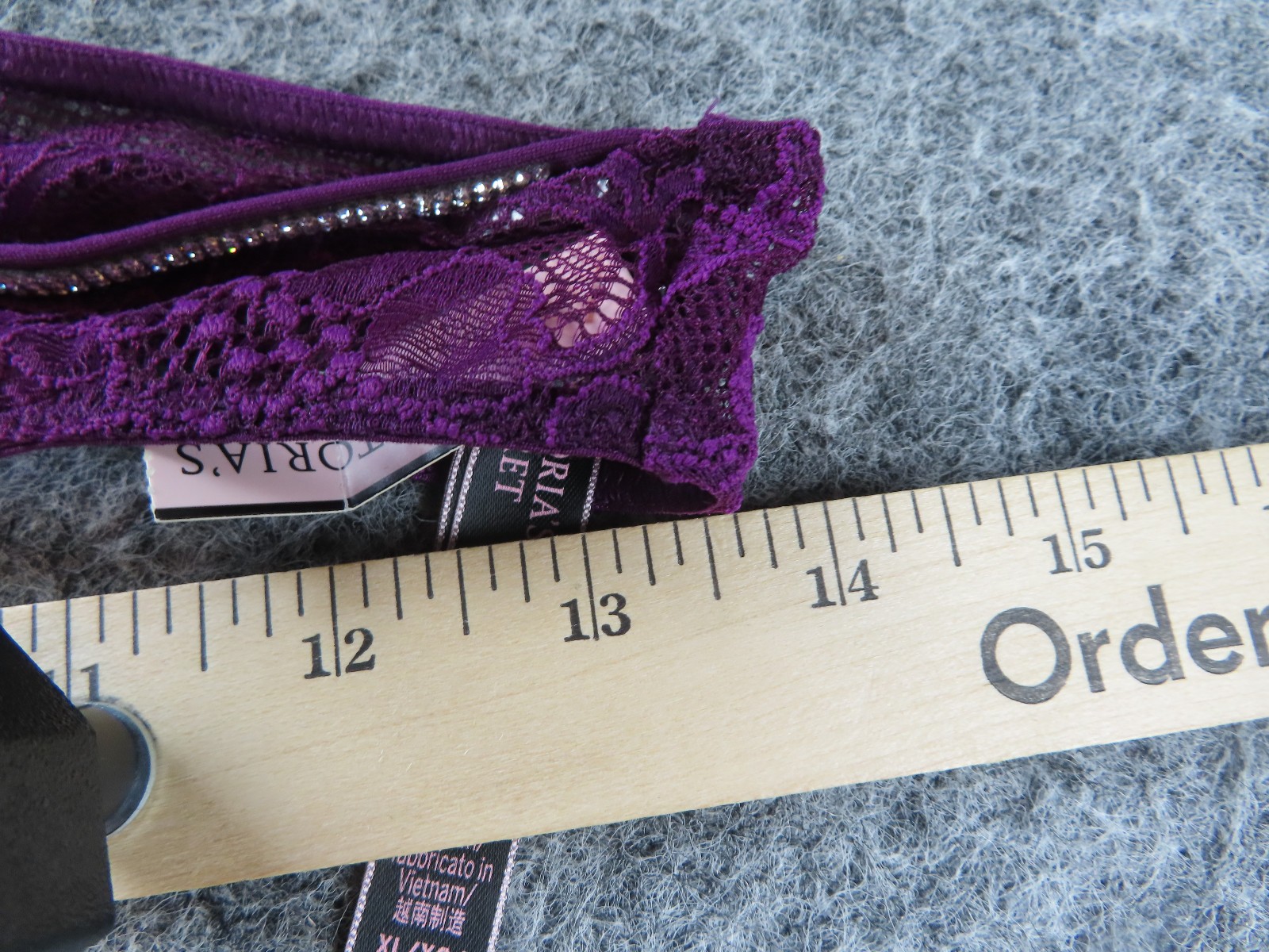 Victoria’s Secret Very Sexy Panty XL NEW Brazillian Floral Lacey Rhinestone