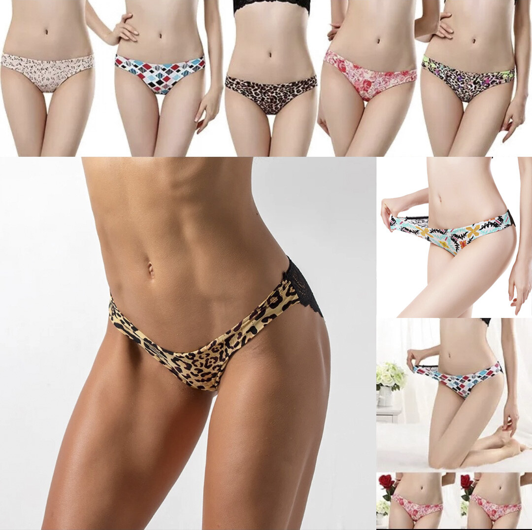 Sexy Shiny Satin Knickers Stretchy Briefs Women Underwear Lace Comfy UK 10-12