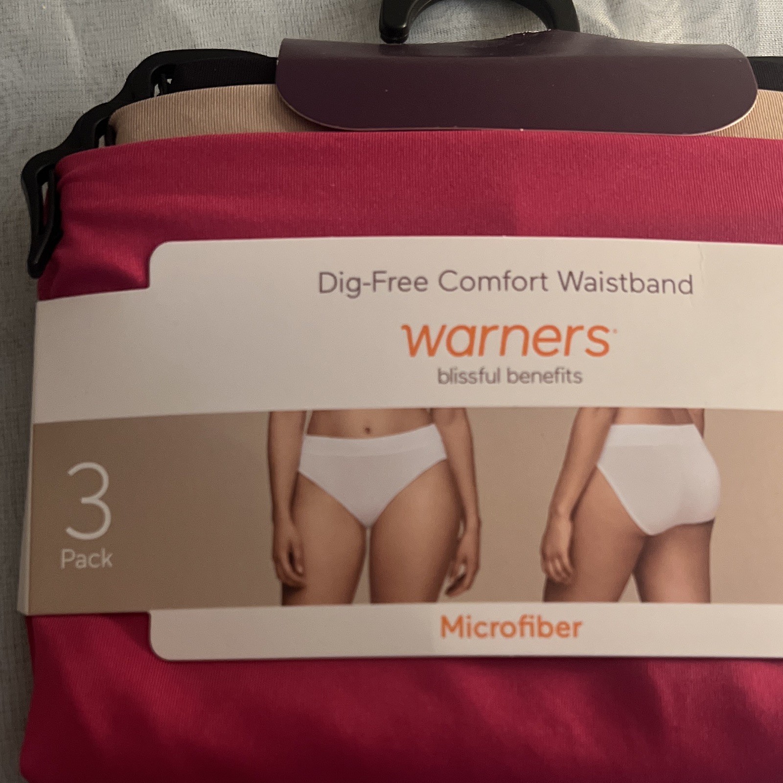 Warner’s Microfiber Hi-Cut Panties Comfort Waistband 3 Pack 2XL Solid