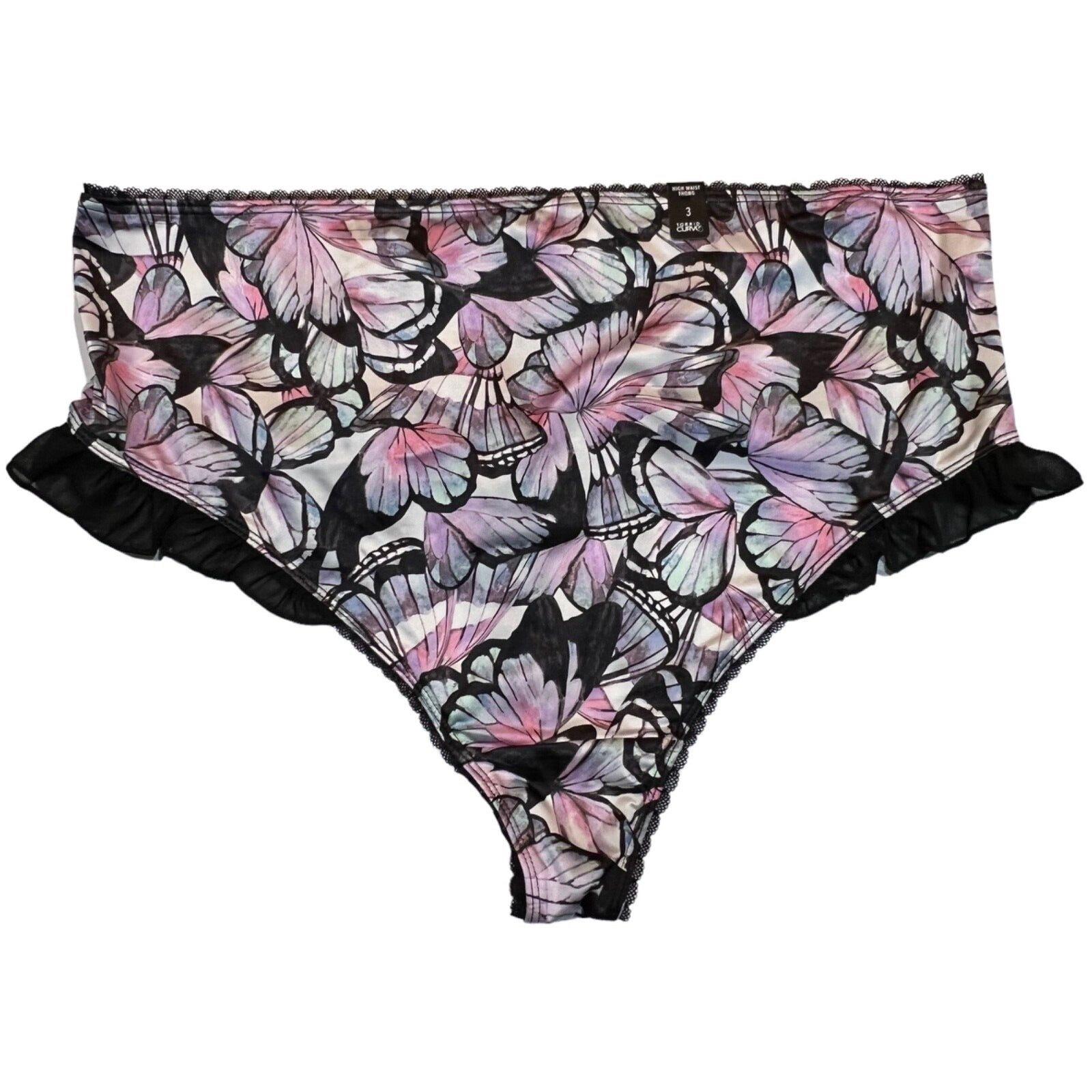 NWT TORRID High Waist Thong Pantie 0X-1X-2X-3X-4X Silky Lace Black Pink