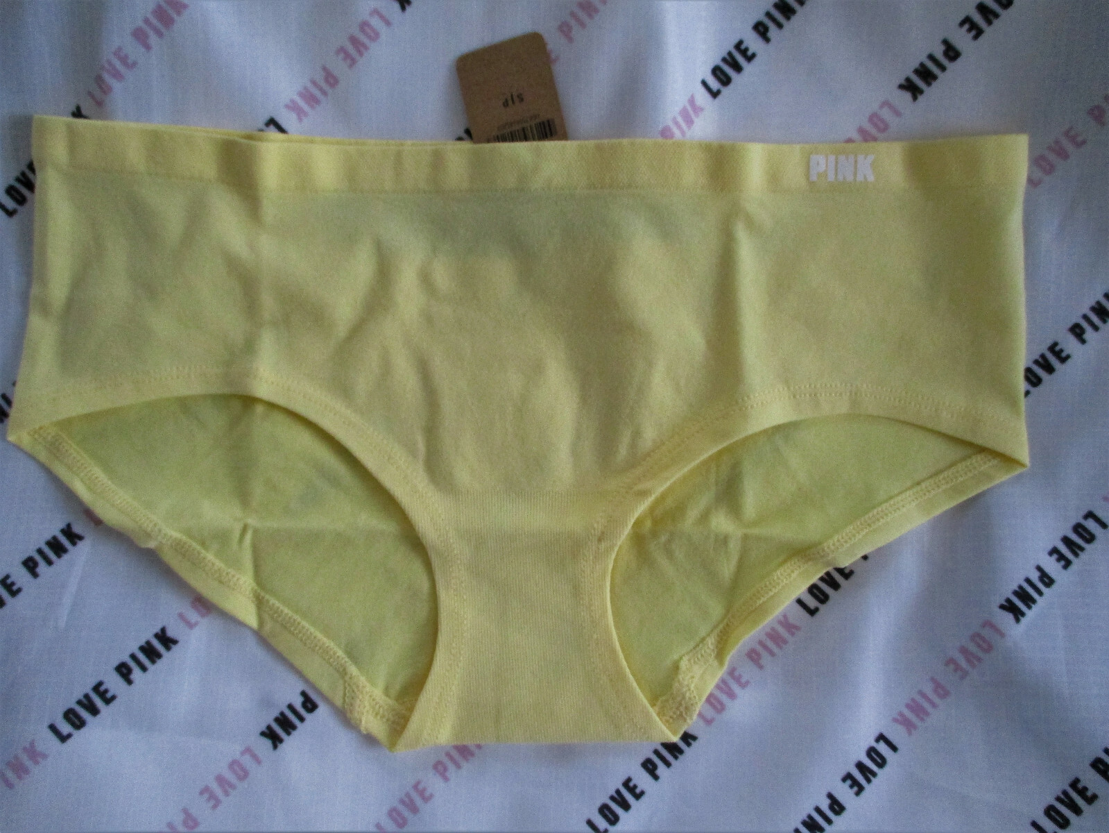 Victoria’s Secret PINK Hipster Panty Size S Yellow Seamless Stretch Tagless NWT