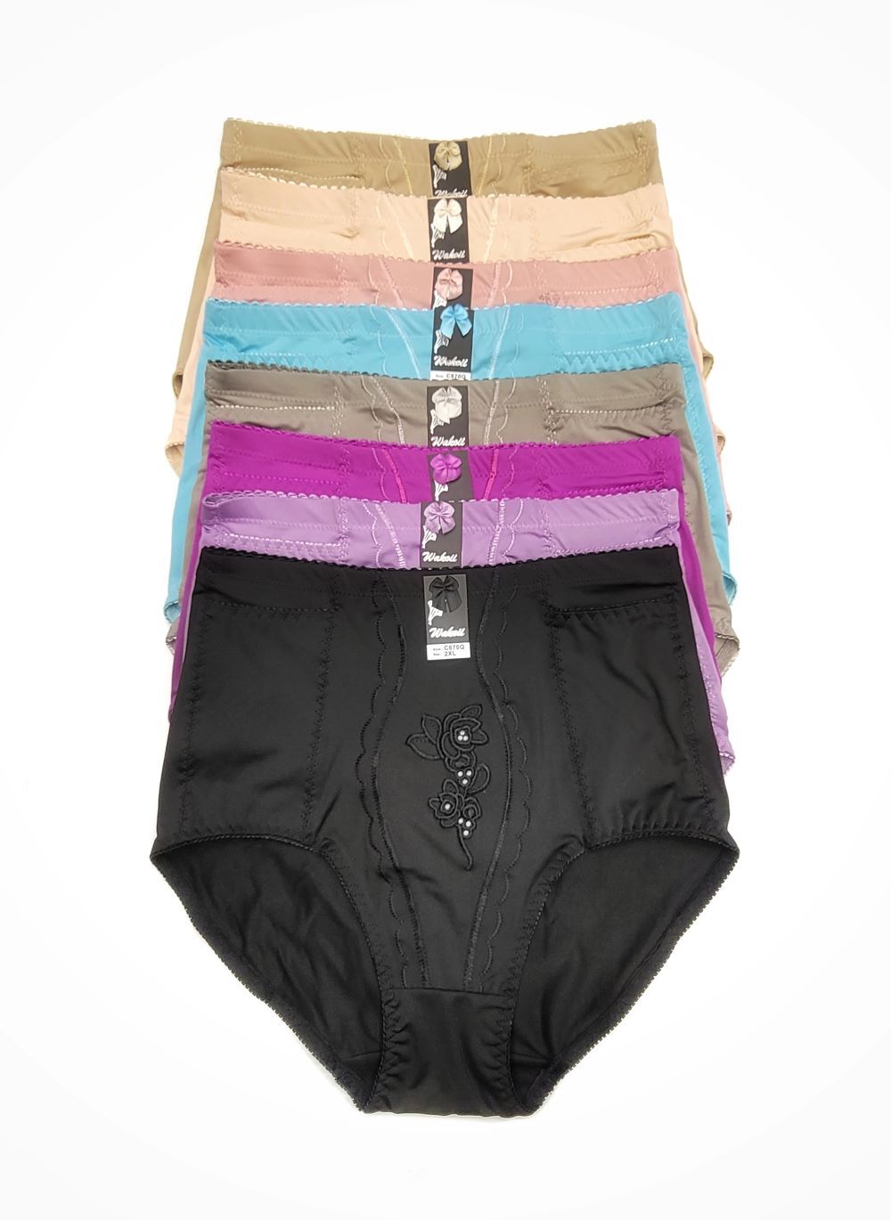 Women High Waist Pockets Tummy Control Full Coverage Girdle Brief Panties S-4XL