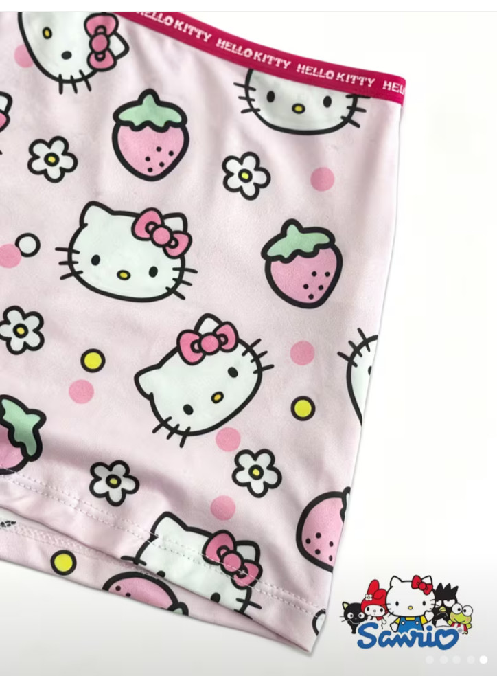 Sanrio Hello Kitty Pink Multicolor Cartoon Kawaii Boyshort Panties 3 Pack size L
