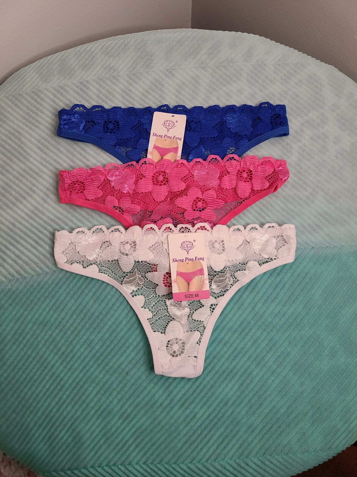 ❄️NWT Asian Boutique 3pk Floral Lace Low-rise Thongs Size Sm