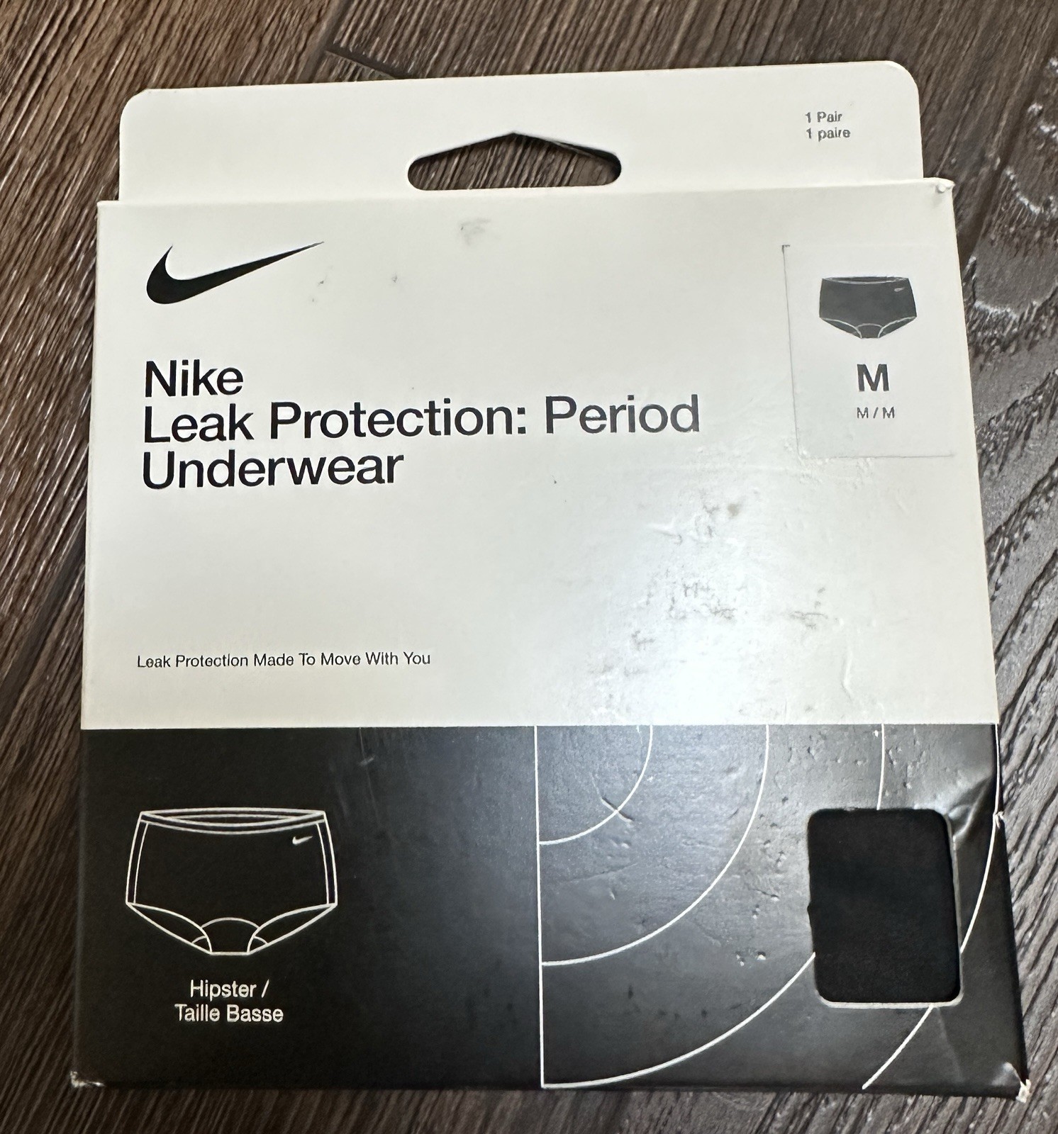 Nike Leak Protection Period Underwear Womens Size Med Black Hipster 1 Pair