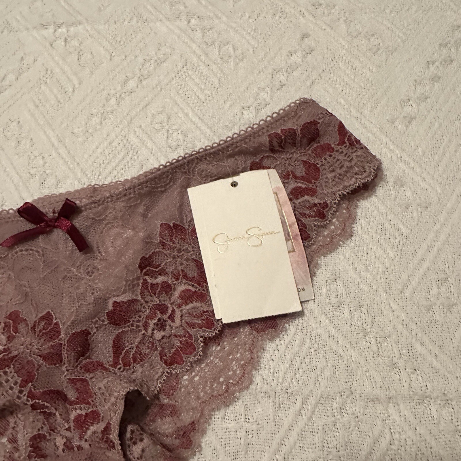 Jessica Simpson Purple Floral Lace Cheeky Sz S Small Panty NWT
