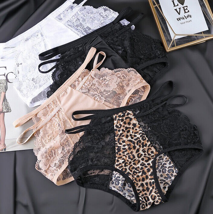 1/5 Pack Lot Womens Lace Satin Panties Underwear See Through Briefs Lingeries