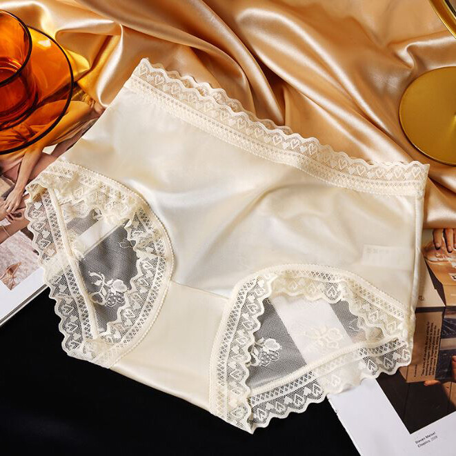 1/6 Pack Lot Womens Sexy Panties Satin Underwear Brief Sheer Back Lace Lingeries