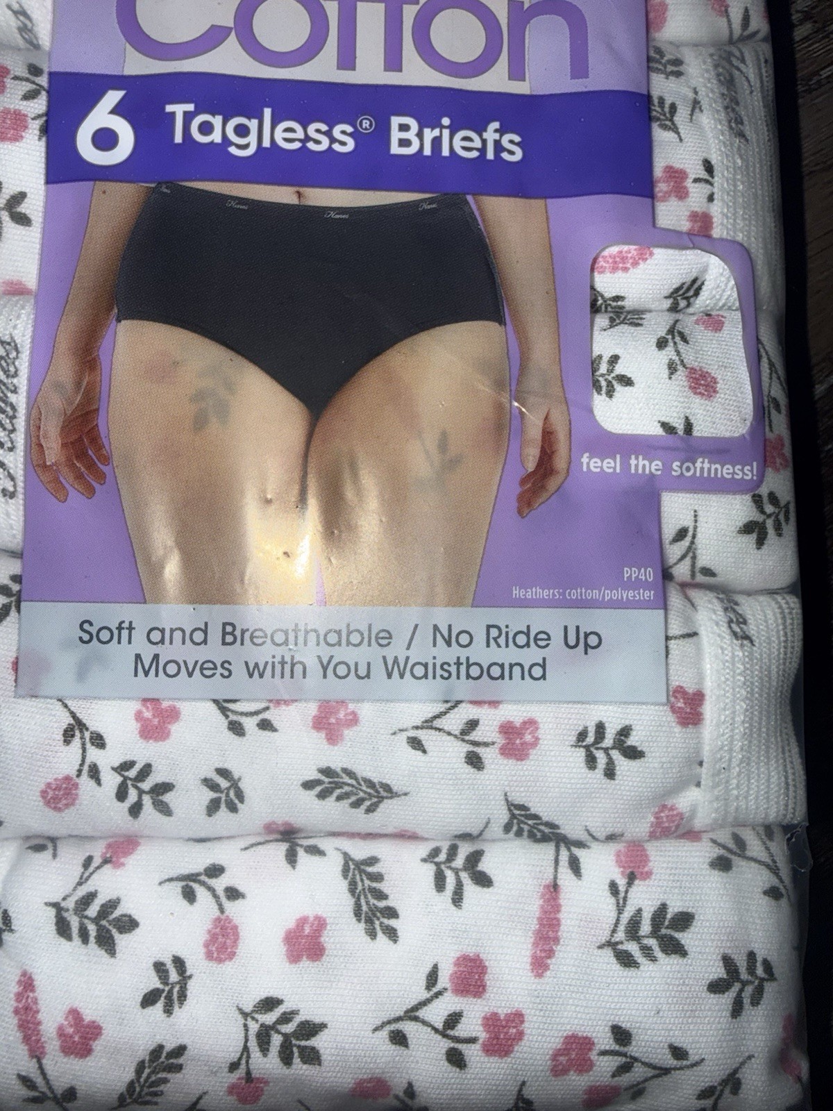Hanes ~ 6-Pair Women’s Brief Underwear Panties Cotton Breathable (C) ~ 2XL/9