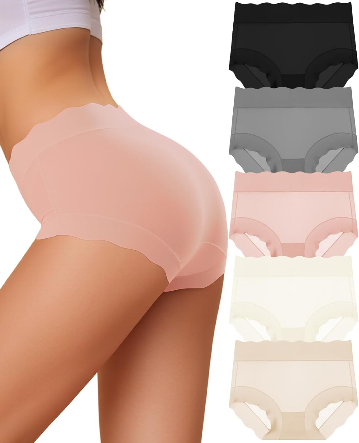 Full Coverage Stretch High Waisted Panties Women’S Underwear Soft Ladies Briefs