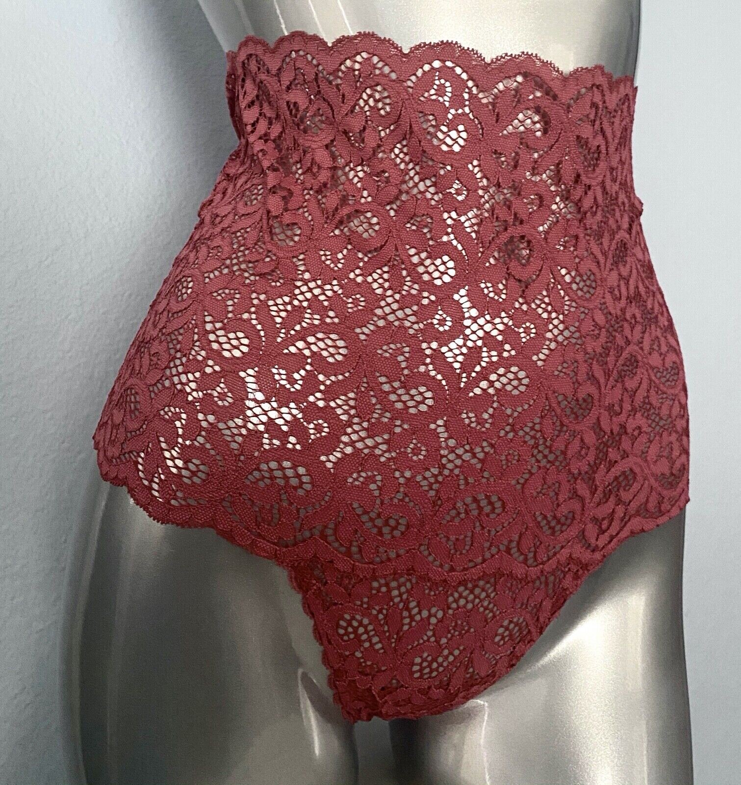 Victoria’s Secret High Waist Rise Pink 03P9 Lace Sexy Thong Panty Medium M