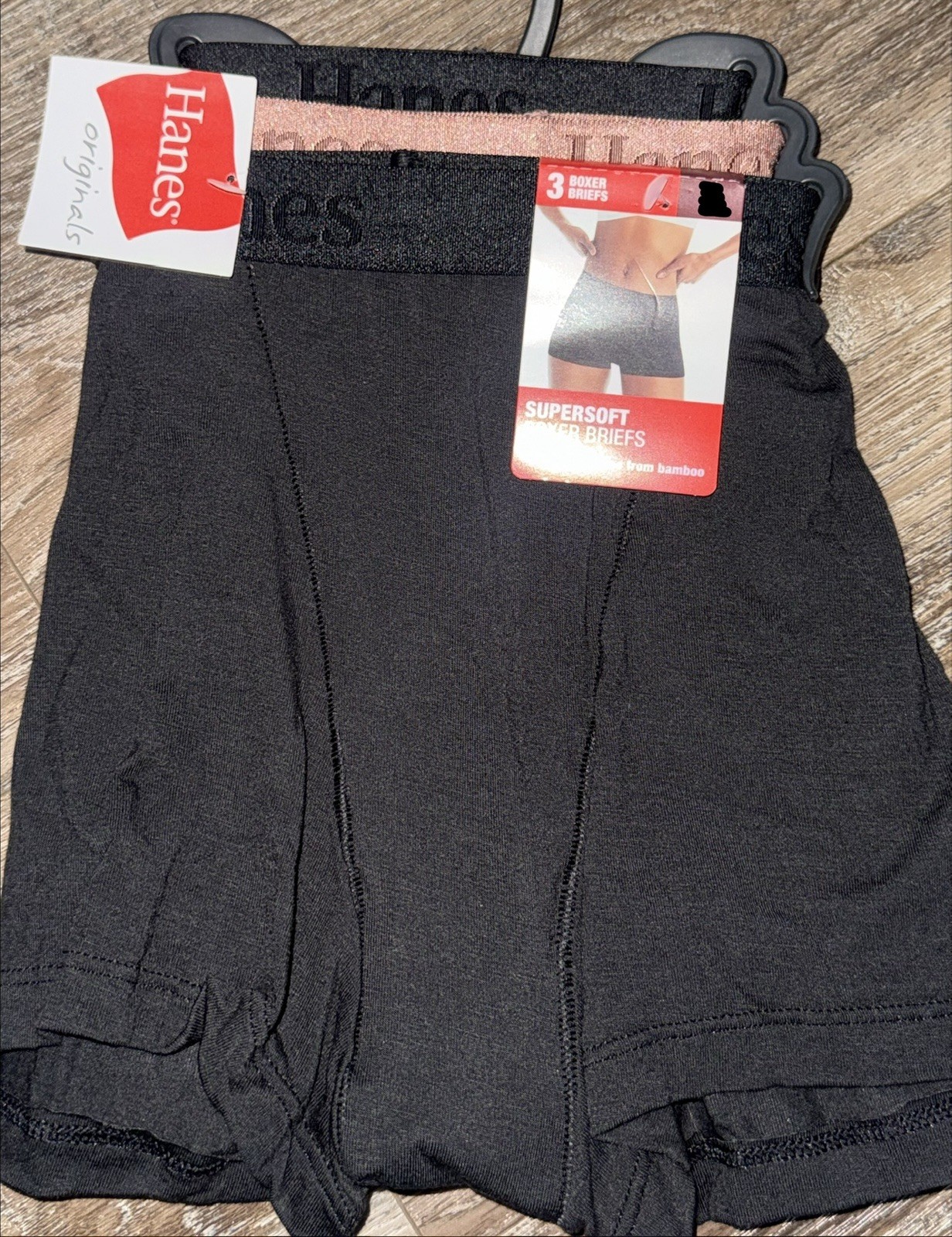 Hanes Original 3-Pair Women Boxer Brief Underwear Panties Bamboo Viscose (C) 2XL