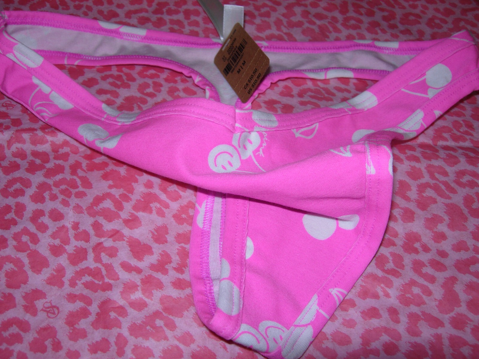 Victoria’s Secret PINK Sexy Thong String V-Cut LOGO Berry Cherry S M L XXL NWT