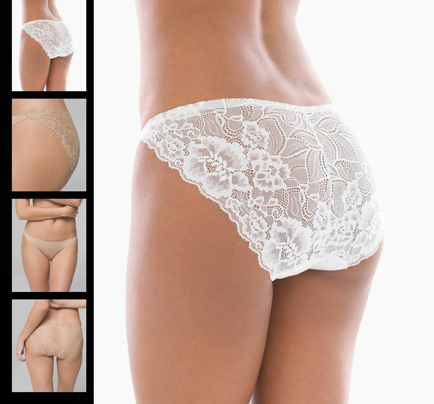 Soma Vanishing Edge Lace Back Bikini Panty S L XXL Honey Rose