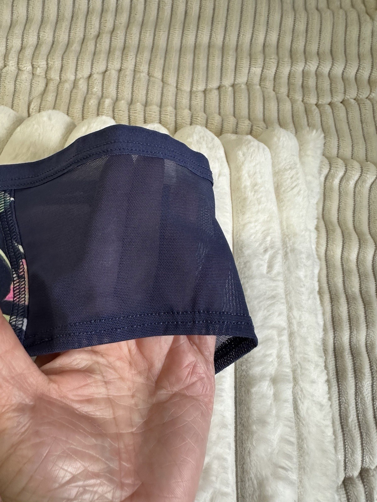 Victoria Secret Pink Navy Blue With Floral Print And Mesh At The Side Year 2018
