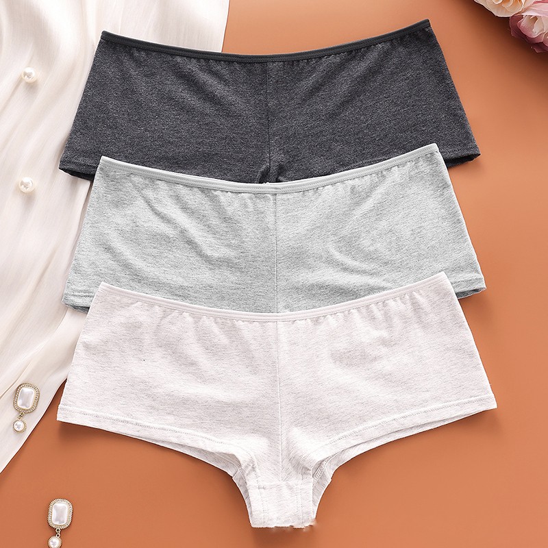 3 Pack Lot Womens Ladies Boyshorts Cotton Panties Briefs Sexy Underwear Lingerie