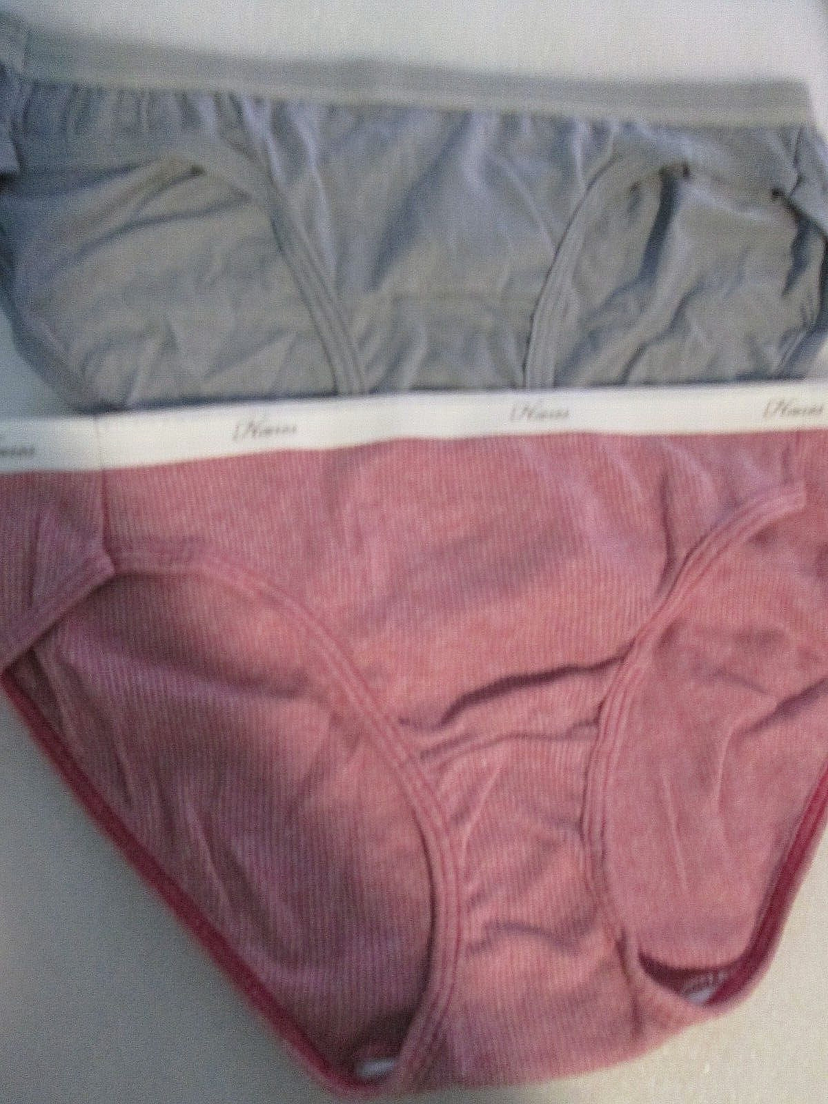 New 2 Ladies Hanes & Fruit of Loom Cotton Bikini Panties💕5 / S Gray & Raspberry