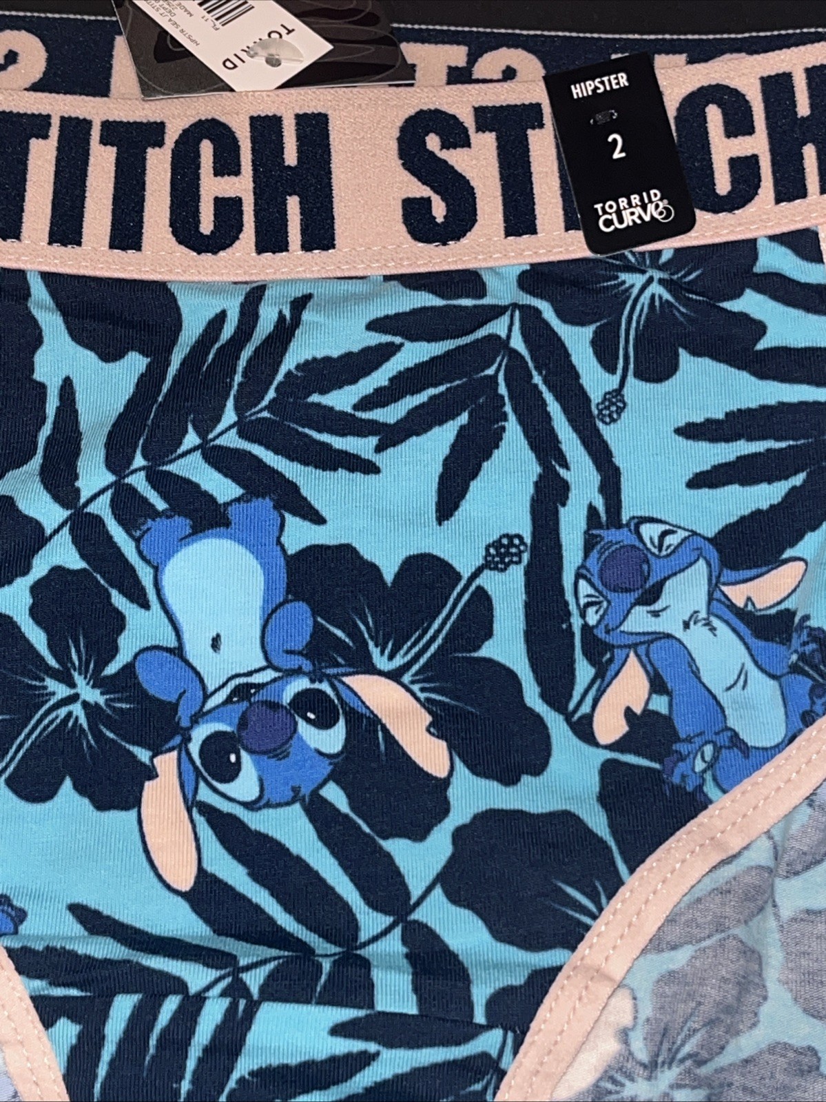 Torrid Curve Size 2 Hipster Panties Disney Stitch Tropical Floral Logo 2X New