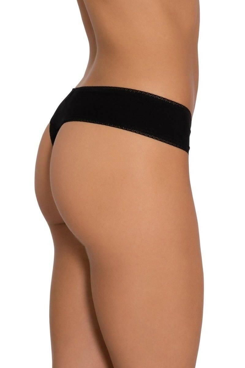 Eberjey 261224 Women’s Pima Goddess Everyday V Thong Black Underwear Size S