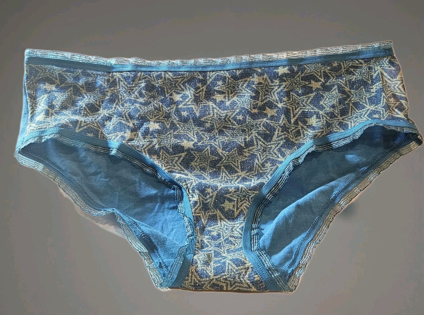 NEW Victoria’s Secret Lace Front Hiphugger / Hipster Underwear XL Teal Ruffle