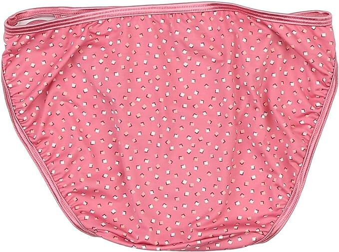 4 pr VANITY FAIR String Bikini ILLUMINATION 18108 Pink Square Print PANTY 5 / S