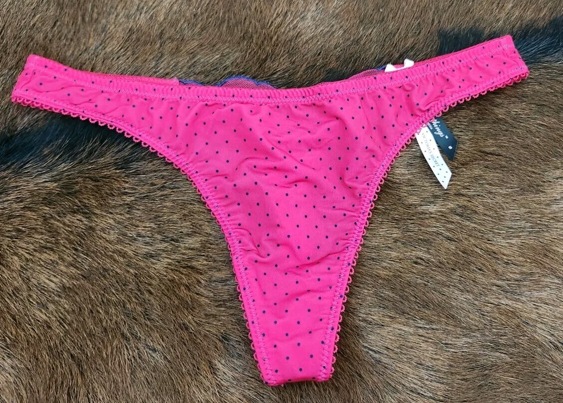 Vtg Victoria’s Secret Sexy Little Things Pink Embroidered Logo Thong Panties! S