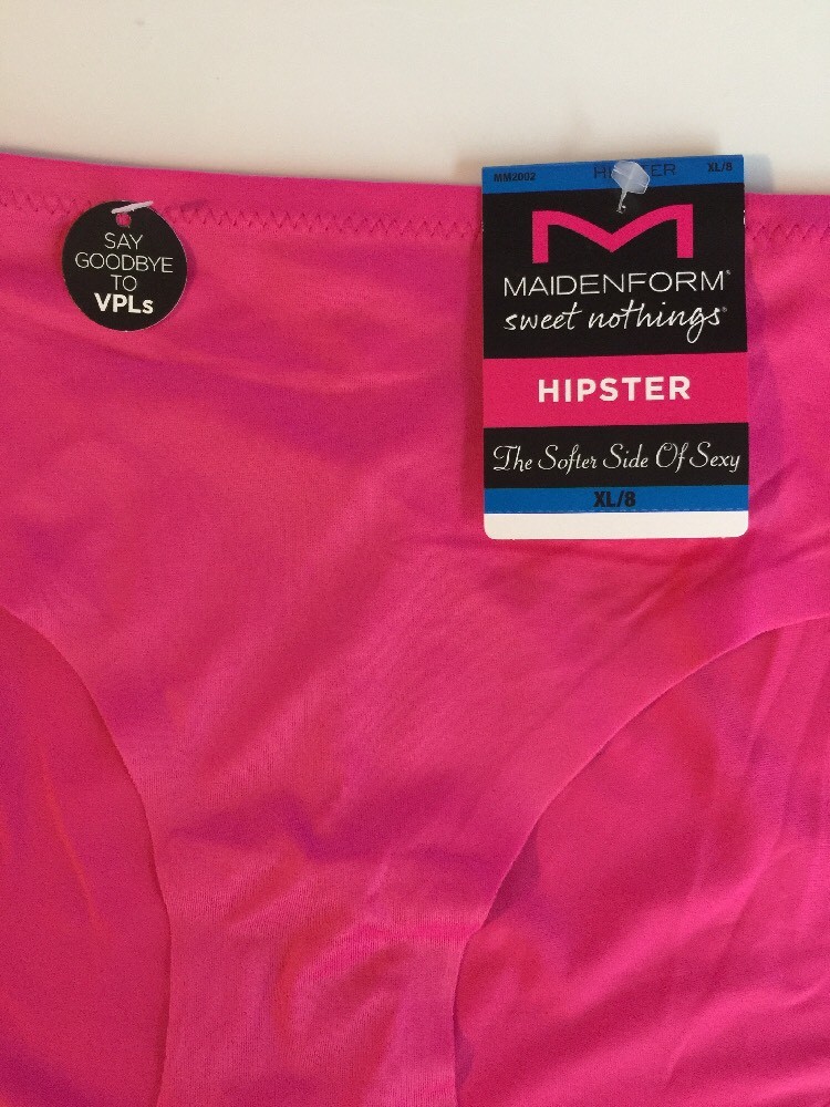 Maidenform Pink Hipster Panties Solid No Visible Panty Lines Size XL/8 Soft Sexy