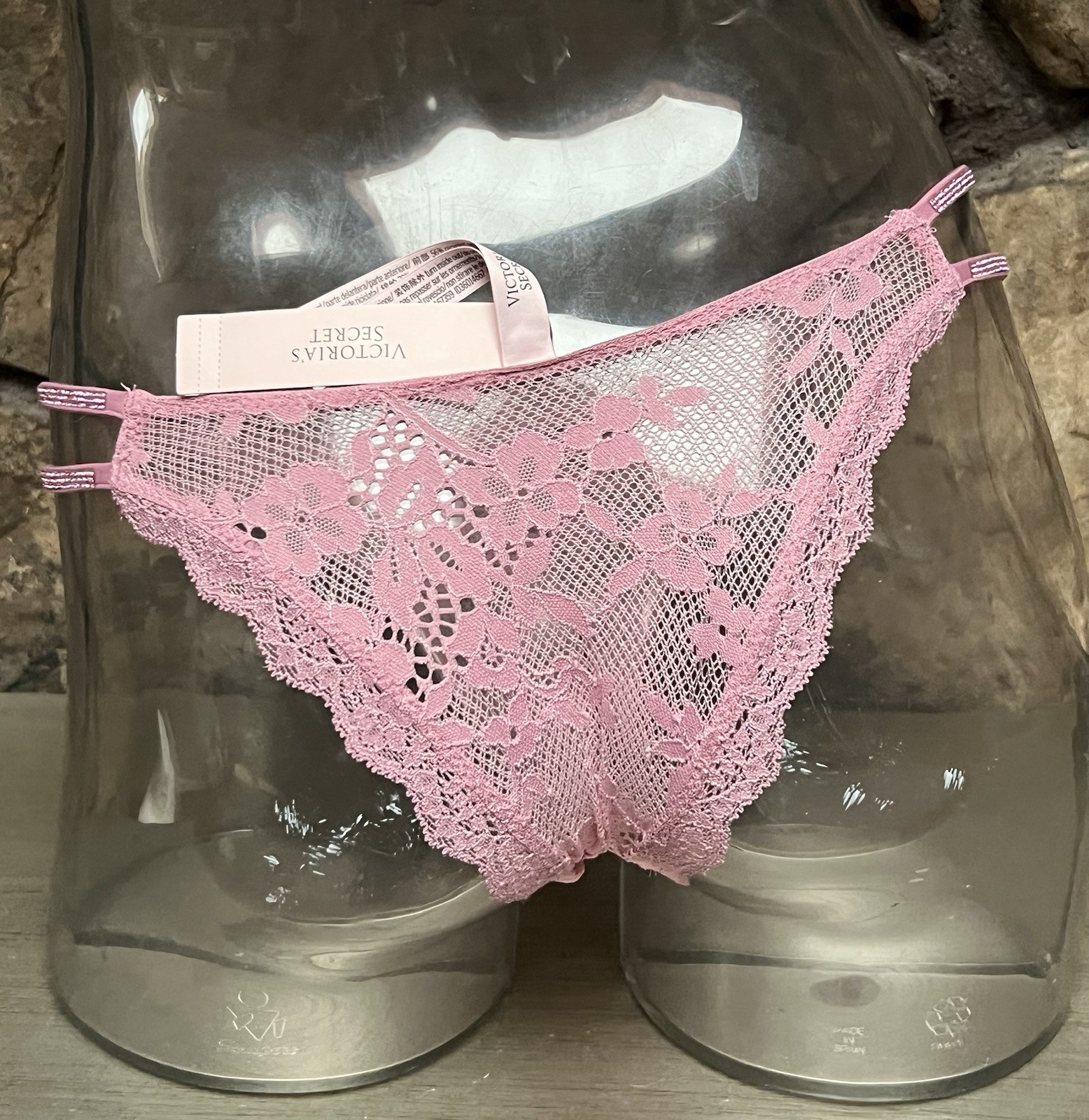 Victoria’s Secret DREAM ANGELS Double Shine Strap Lace BRAZILIAN Panty S NWT$24