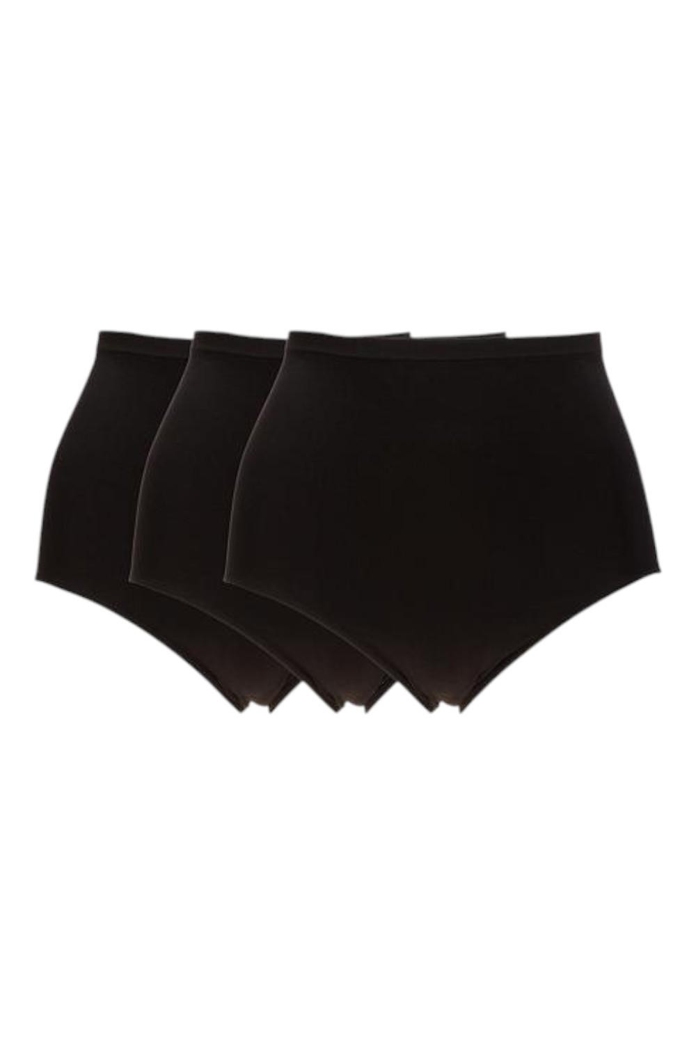 Rhonda Shear Women’s 3-pack Seamless Natural Waist Panty Black