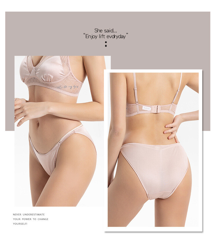 Women Mulberry Silk Antibacterial Briefs Comfort Underwear Elasticity Panties