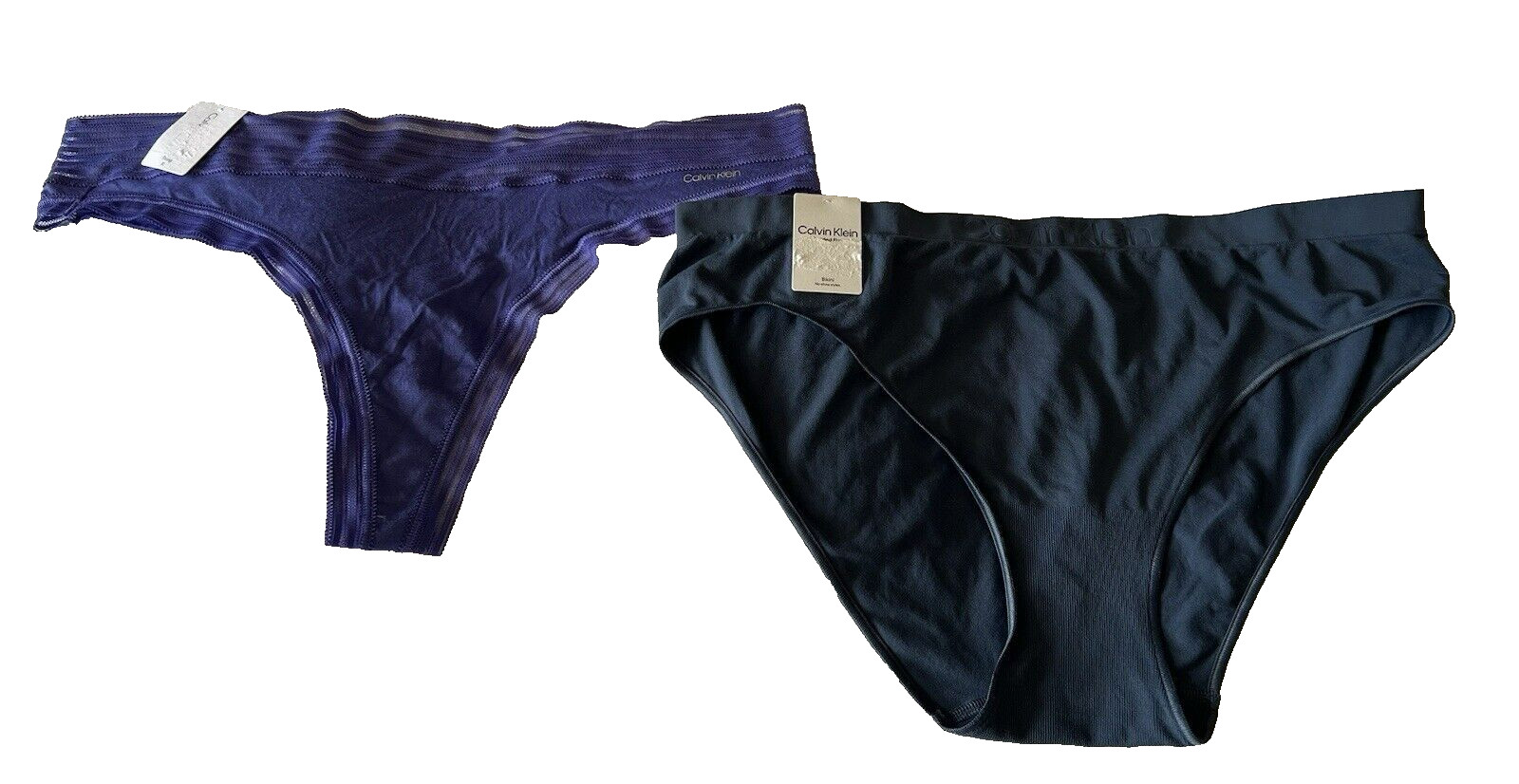 CALVIN KLEIN Womens Bonded Flex Bikini Set of 2 Crayon Blue & Purple XL New