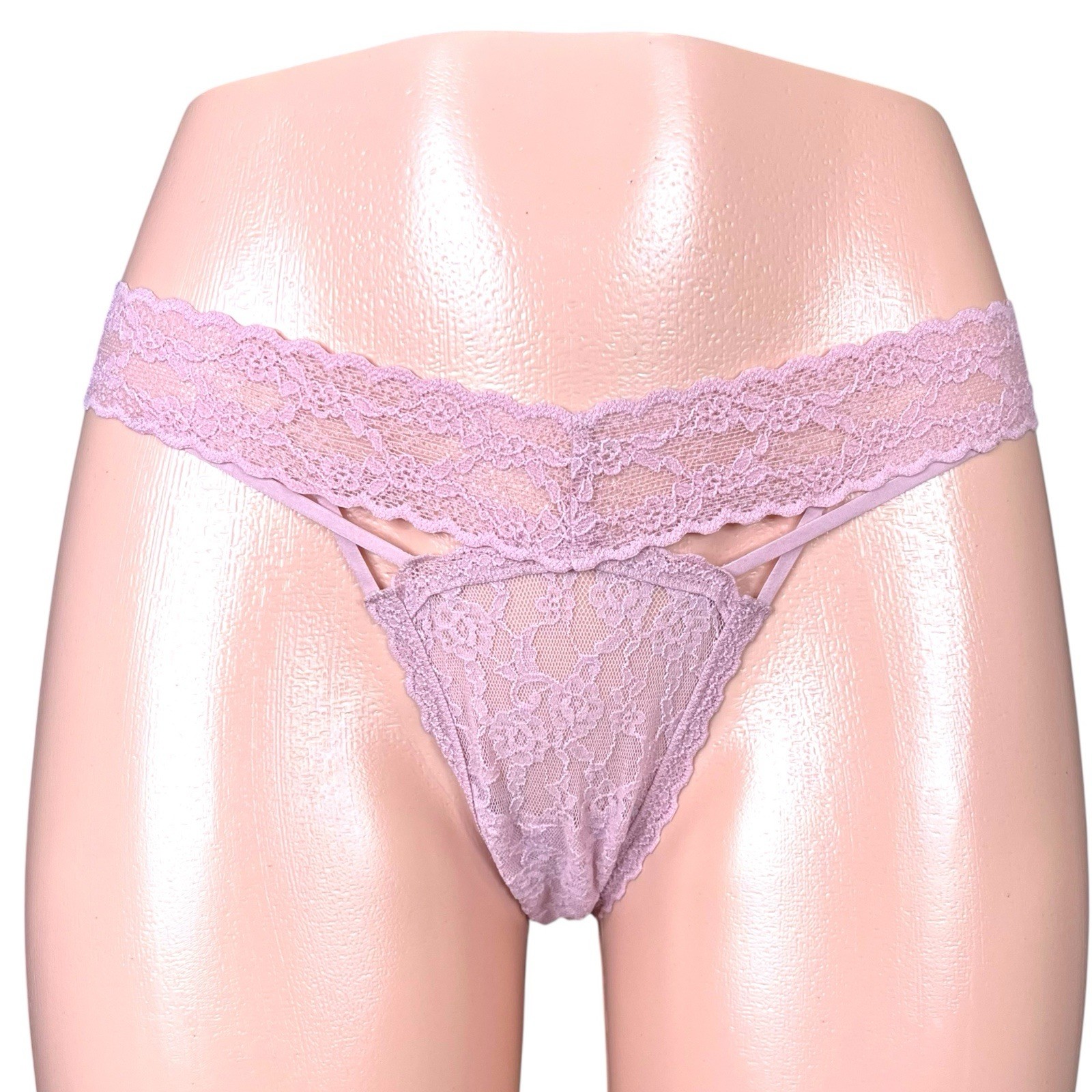 Victoria’s Secret Dusty Rose Floral Lace Thong Panty Medium
