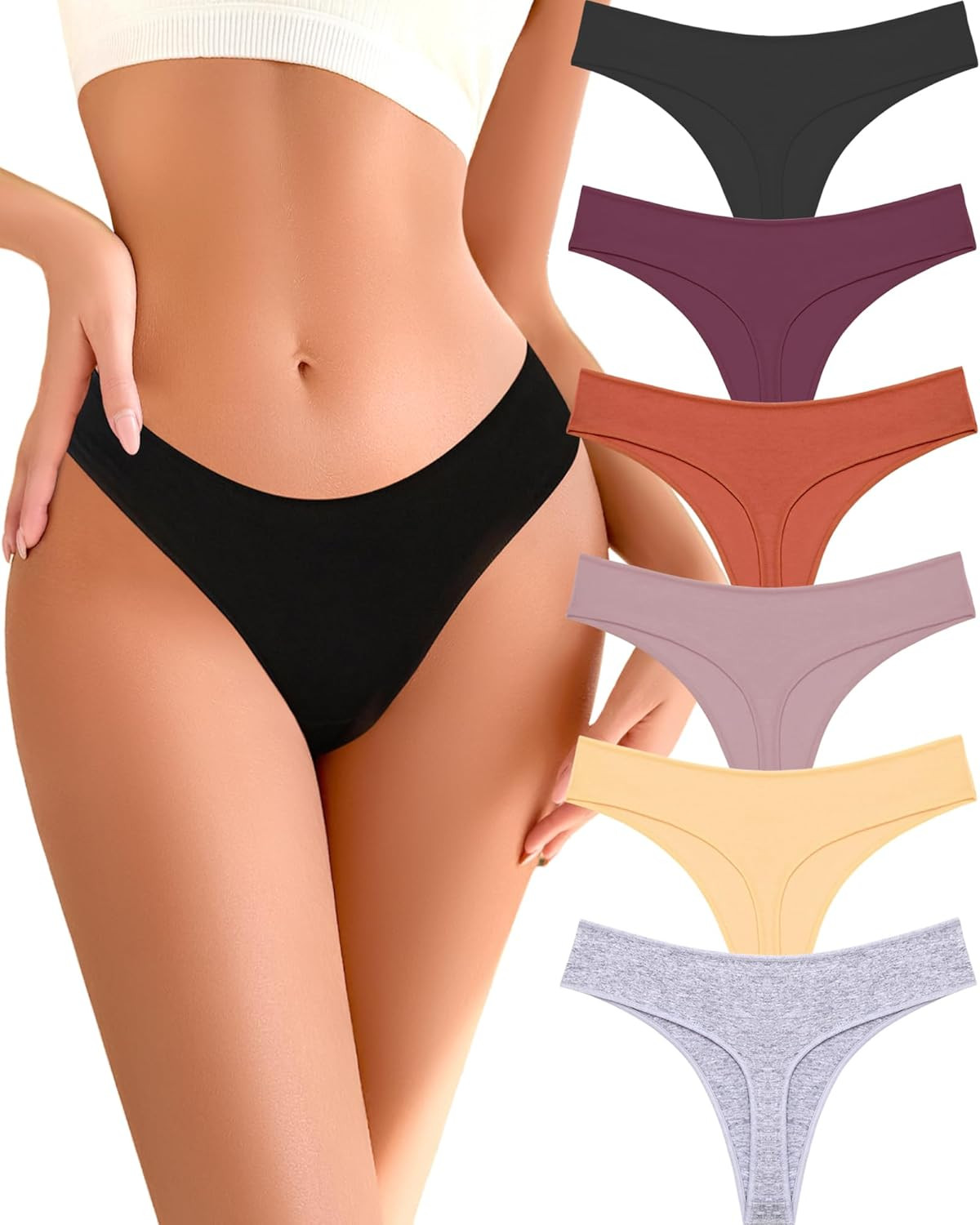 Cotton Underwear for Women Pack Breathable Thongs for Women Sexy Stretch Soft Wo