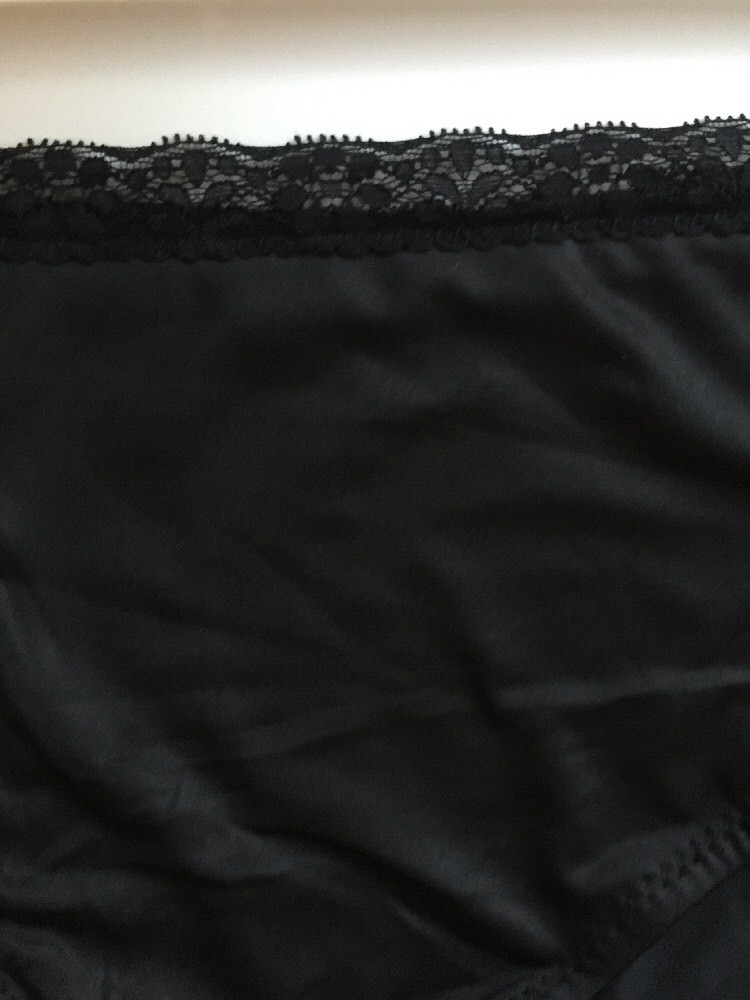 Womens Black Bikini Panties Size 4X/11 Solid Sexy Flirty Pink Floral Side Insets
