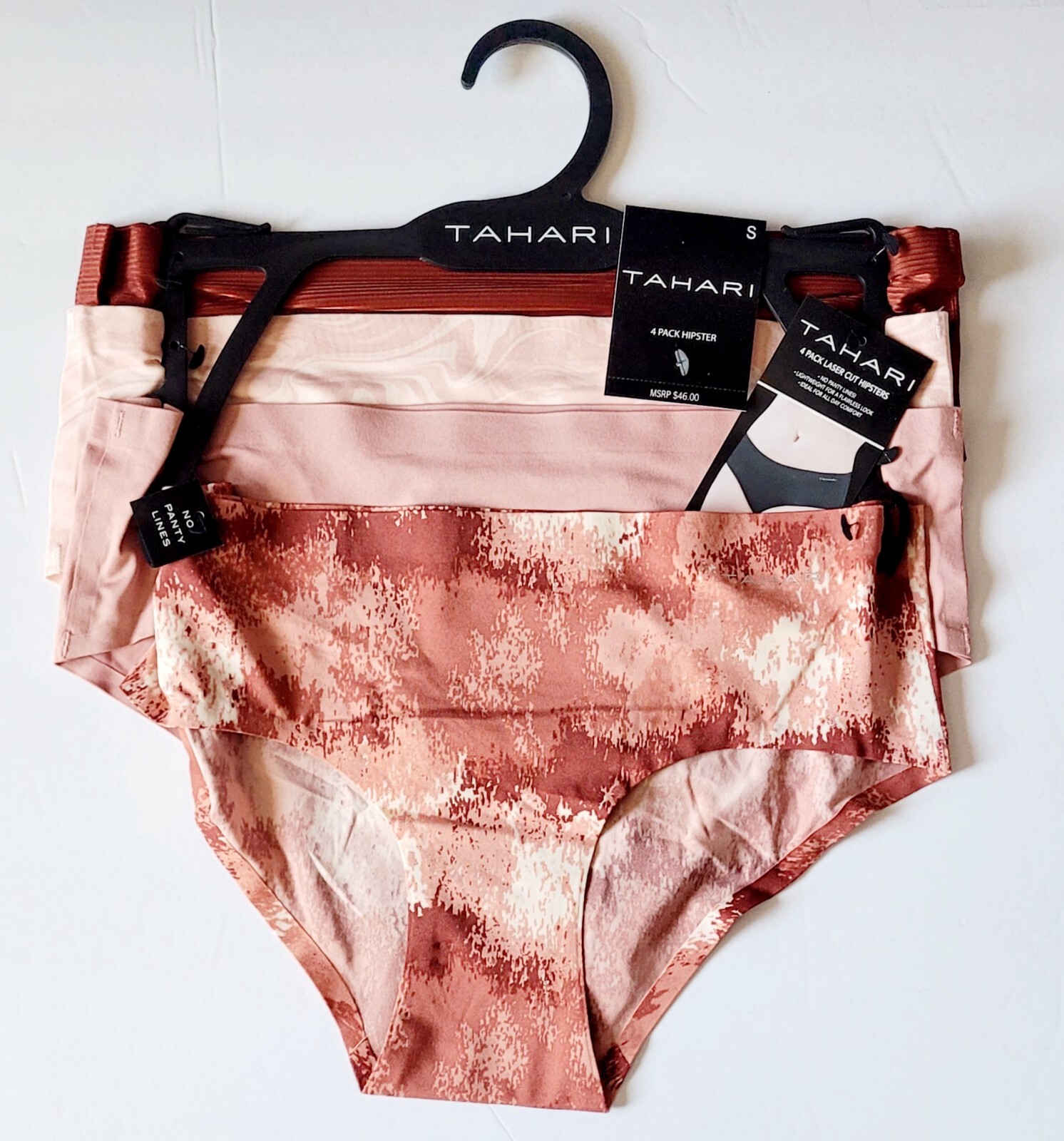 Tahari 4 Pack Hipster, Tahari 4 Pack Laser Cut Women’s Hipsters, S-XL