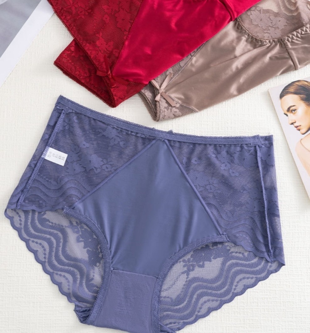 3 Pack High Waisted Lace Panties Tummy Control Sexy Underwear Shapewear Briefs