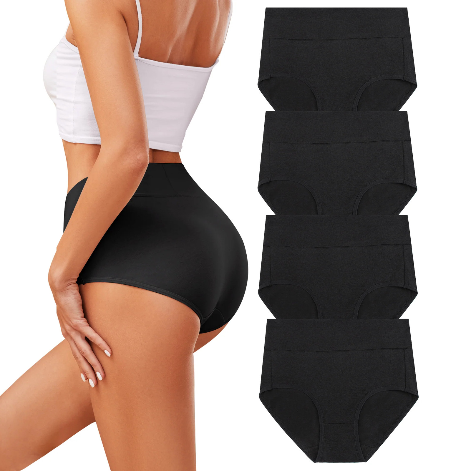 🔥Voenxe 4 Pack Full Cover Brief, Black, Size XL, New In Packaging, 2