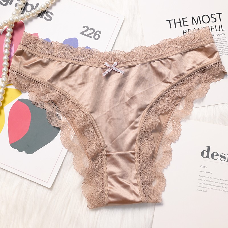 Pack Of 5 Sexy Womens Lace Satin Panties Underwear Brief Ladies Lingerie Hipster