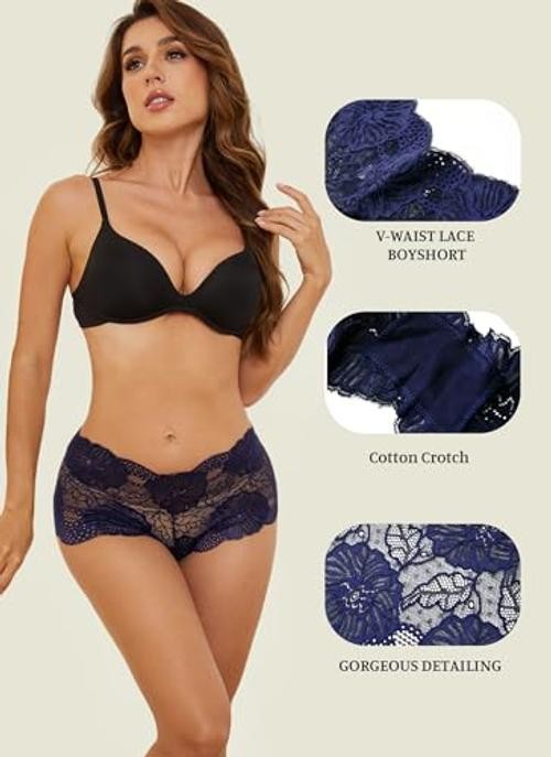 Sexy Panties for Women X-Large 7pcs-black/Light Blue/Navy Blue/White/Red/Pink
