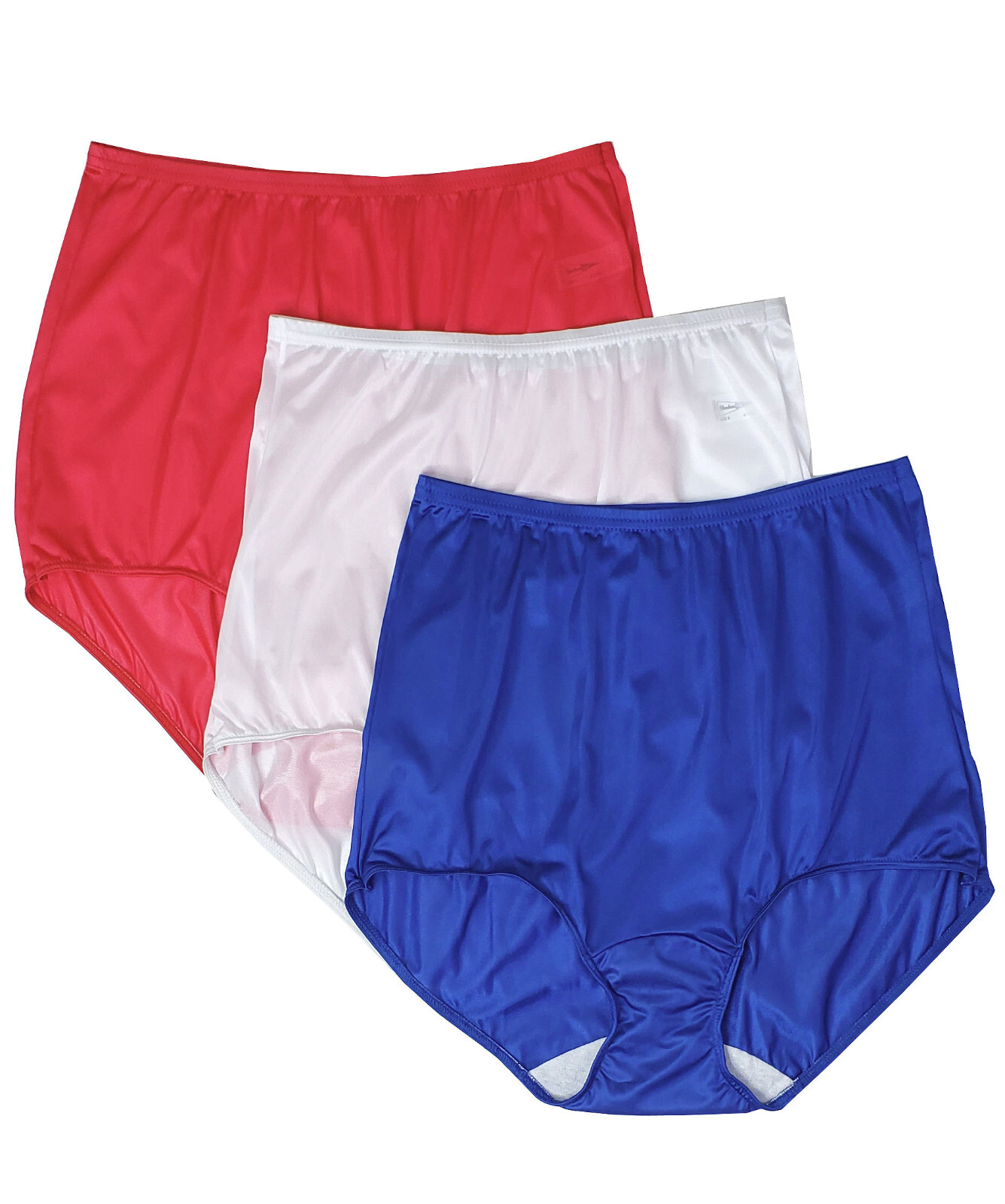 Shadowline Womens Underwear Red White Blue Brief Panty Nylon High Waist 17032