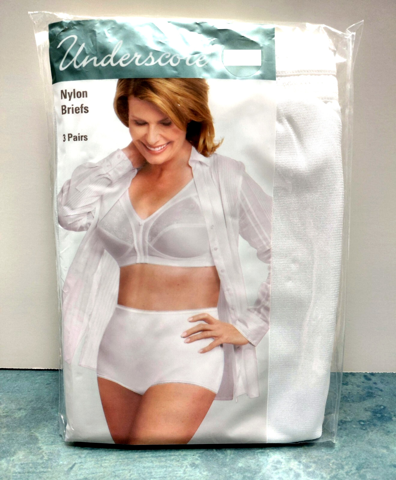 SIZE S/5 Underscore 3 Pack Womens Nylon Briefs Panties White Color JCPenney