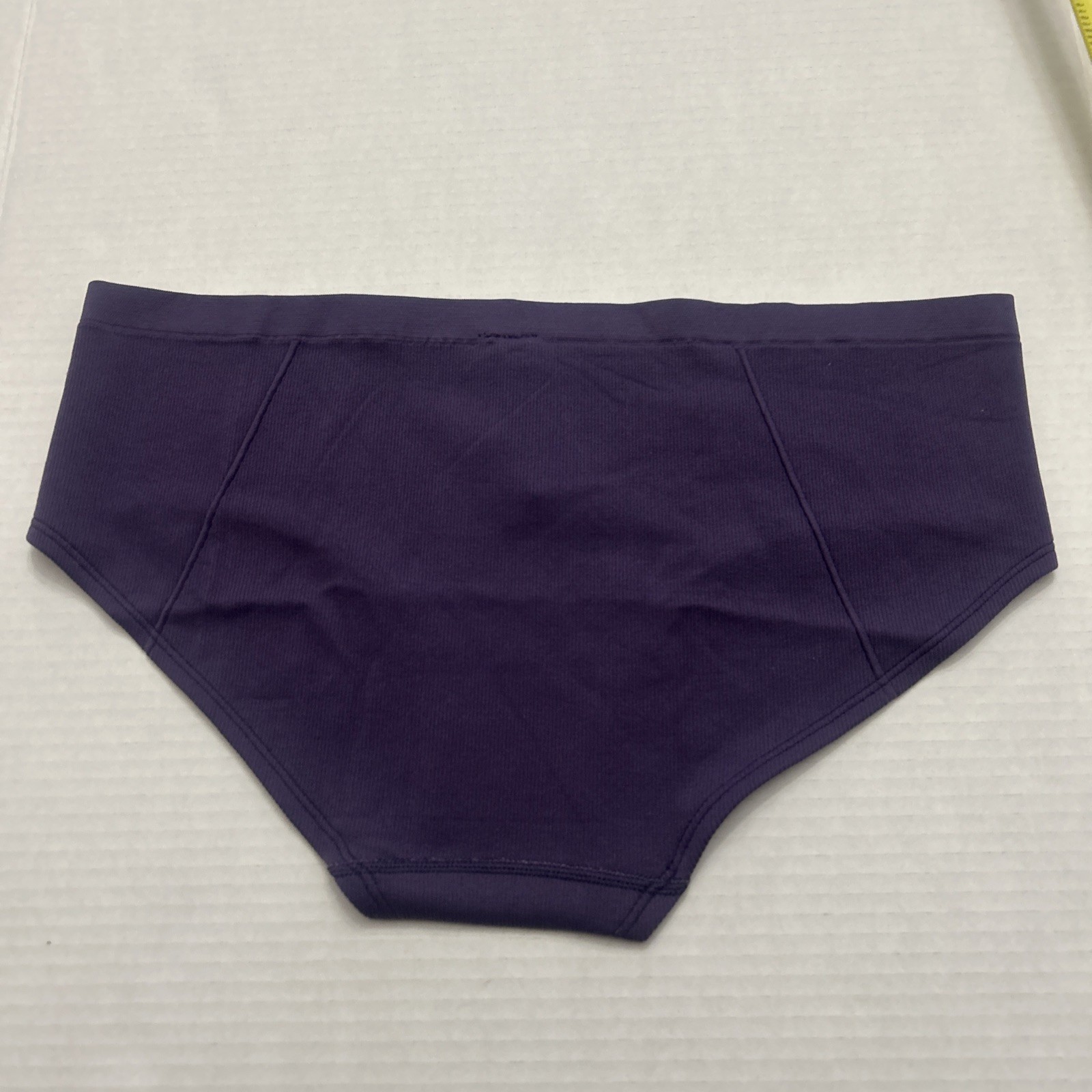 VICTORIA’S SECRET DEEP PURPLE WHITE LOGO RIBBED SEAMLESS HIPHUGGER PANTY 2XL NWT
