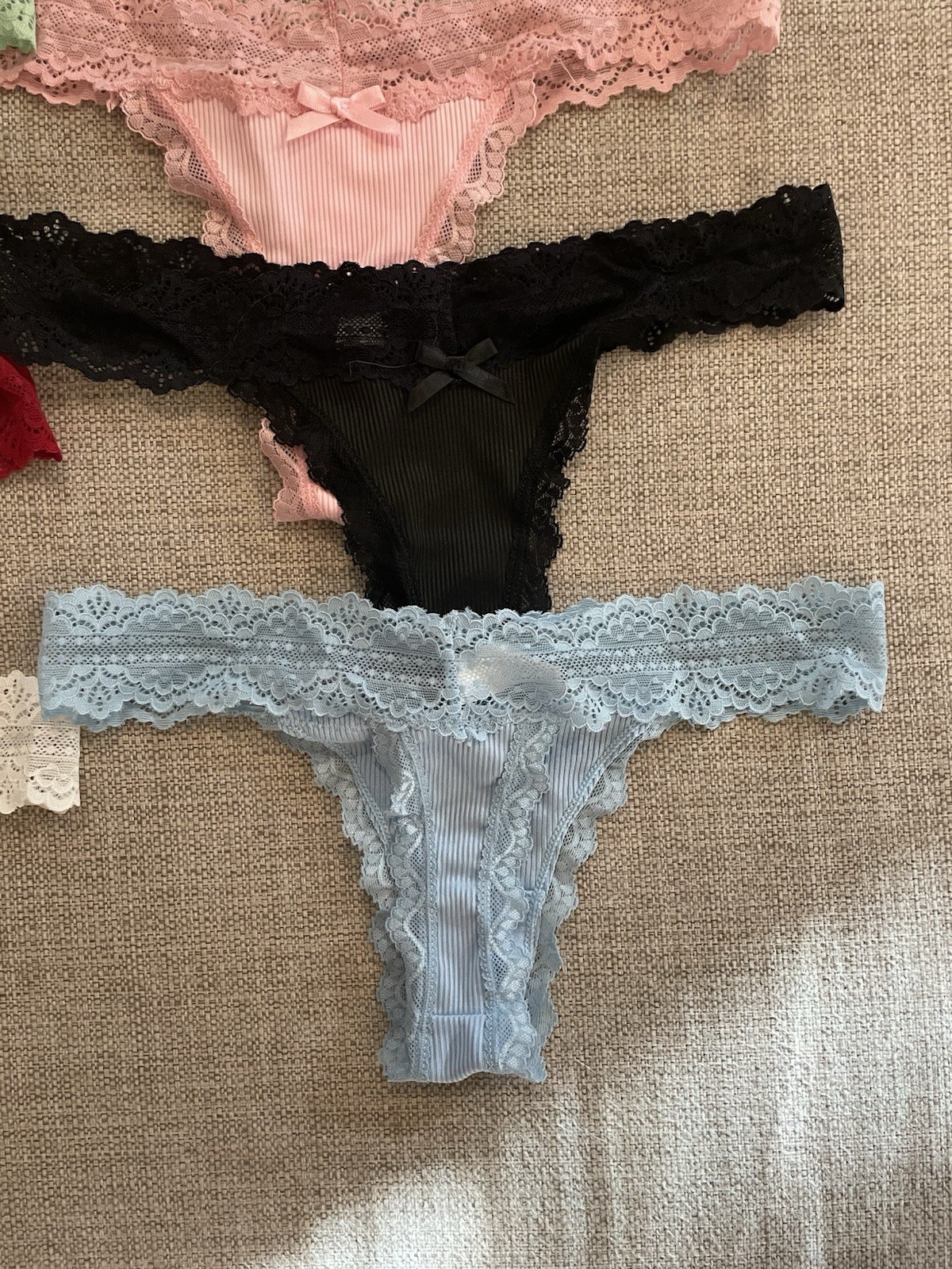 Nolrahiur Sexy Lace Thong Panties Underwear Women’s Size XS Ribbed 6 Pack NWOT
