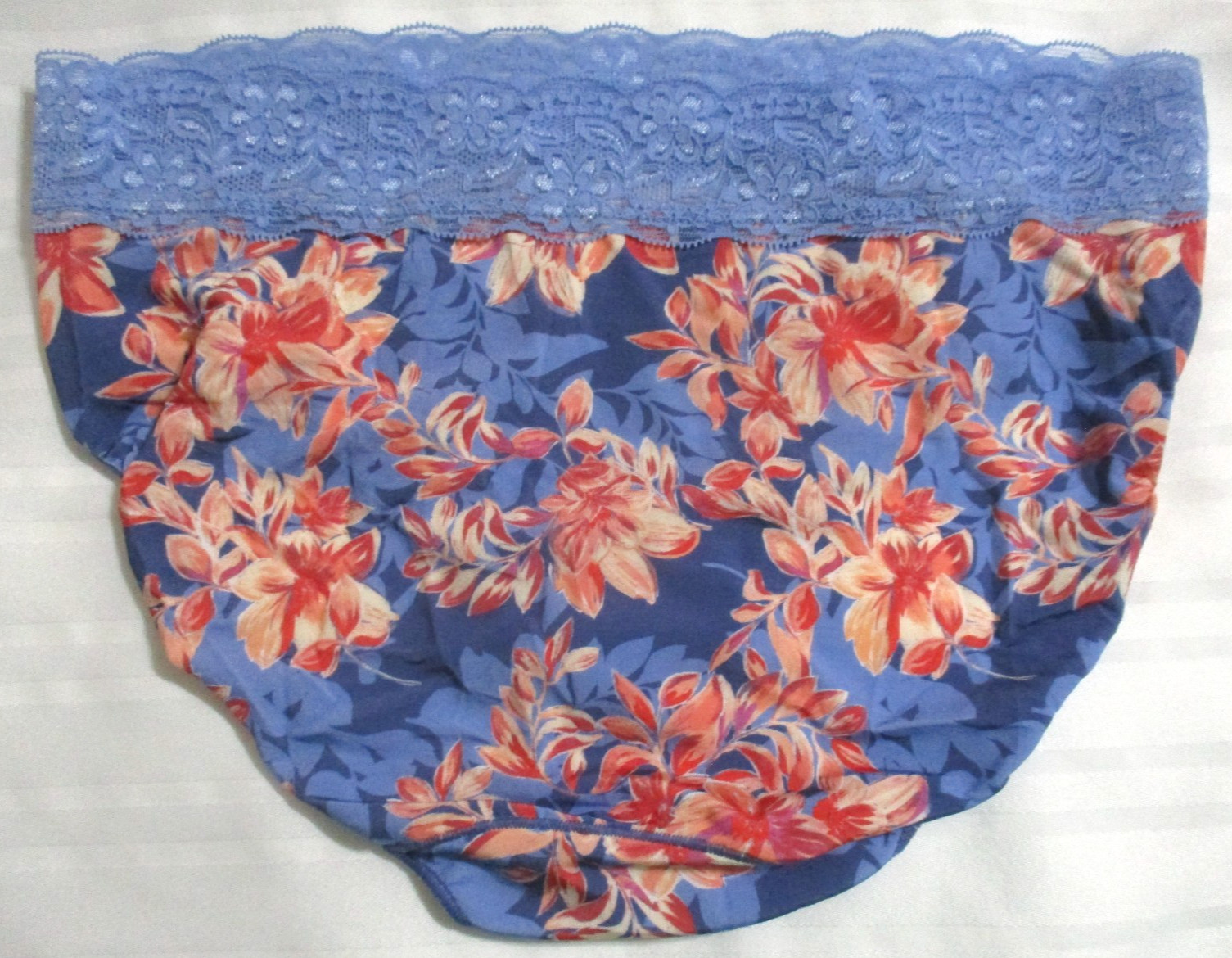 JOCKEY SZ 7 LARGE LACE HIP BRIEF 1873 TACTEL NO PANTY LINE PROMISE BLUE PANTIES